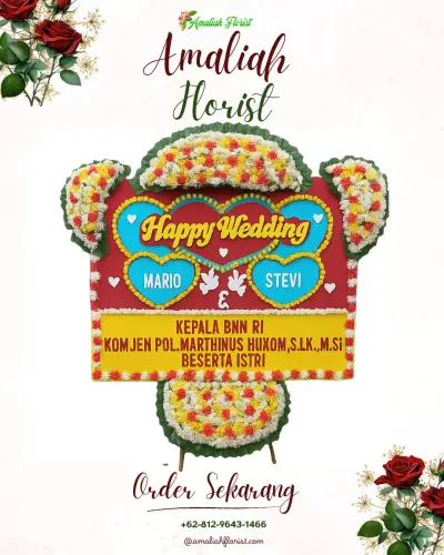 Karangan Papan Bunga Pernikahan di Majalengka